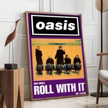 1pc /3PCSWall Art Poster Frameless/Framed Pop Oasis Band Poster Printing Family Living Room Bedroom Entrance Bar Restaurant Cafe Art Painting Decorative Hanging Painting