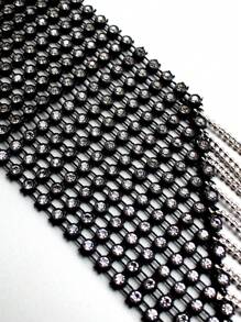 1件闪亮星星装饰流苏配饰，百搭男女通用领带，奢华版，适合所有季节和场合，可用于圣诞装饰。