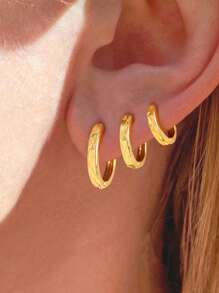 1 par de aros de aro con corte simple de 14 mm a 18 mm de plata esterlina 925 en forma de rombo, glamorosos, pendientes para mujer, regalo de aniversario, novia, cumpleaños, uso diario, joyería fina