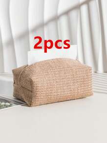 1pc, 2pcs Or 5pcs Set Natural Linen Fabric Paper Towel Holder, Modern Minimalist Solid Color Linen-Like Material Upright Tissue Box, Suitable For Bar, Living Room, Bedroom, Dining Room, Hotel - Available In Multiple Sizes, Please Check Size Specifications Before Ordering Based On Your Needs