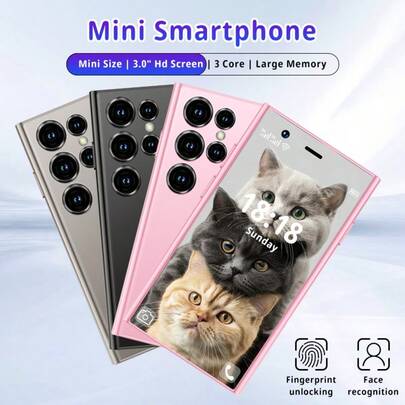 SOYES Mini Android Smartphone, Unlock Smart Phone, 3.0 Inch HD Screen Mini Phone, Pocket Phone, Student Phone, Dual SIM/Camera/GPS/Face ID, With Fun Educational APP/Learning/Gaming/Drawing/Cartoon, Ideal Phone For Children/Teens