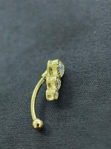 FOREVER QUEEN 1PC 925 Sterling Silver Three Heart Belly Button Rings For Women Heart Cubic Zirconia Belly Rings Clear CZ Navel Rings Piercing - Navel Nails - View 7