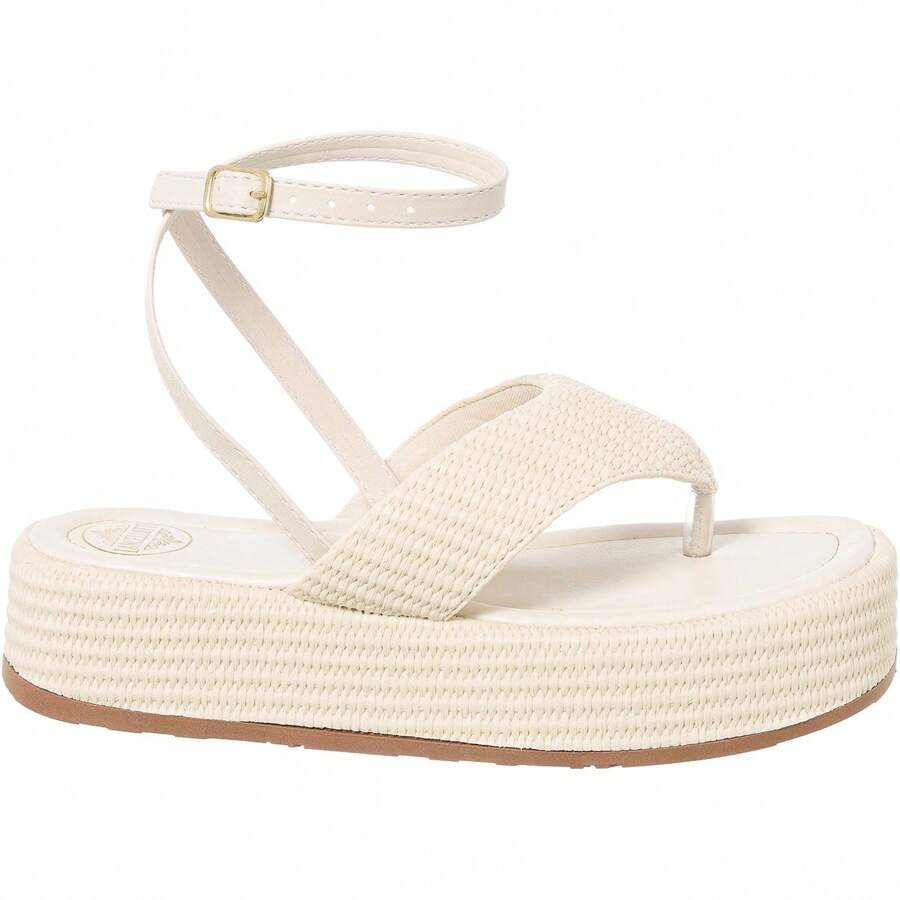 Women's Flatform Sandals Comfortable Flip Flops - Beige - View 1