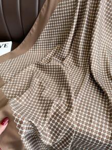 1条女士春夏条纹雪纺围巾，多功能时尚披肩，防晒围巾，适合日常穿着 - 駝色 - 查看 4