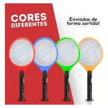 Raqueta eléctrica portátil para mosquitos, mata insectos recargable con luz LED, repelente de insectos para interiores y exteriores, silenciosa y segura, ideal para el verano - Amarillo - Ver 7