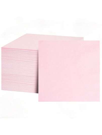 20/60/100pcs Pink Cocktail Napkins Pink Beverage Napkins Disposable 5" X 5" And Unfold 10" X 10" Pink Paper Napkins For Bar,Weddings,Birthday,Mother's Day,Father's Day