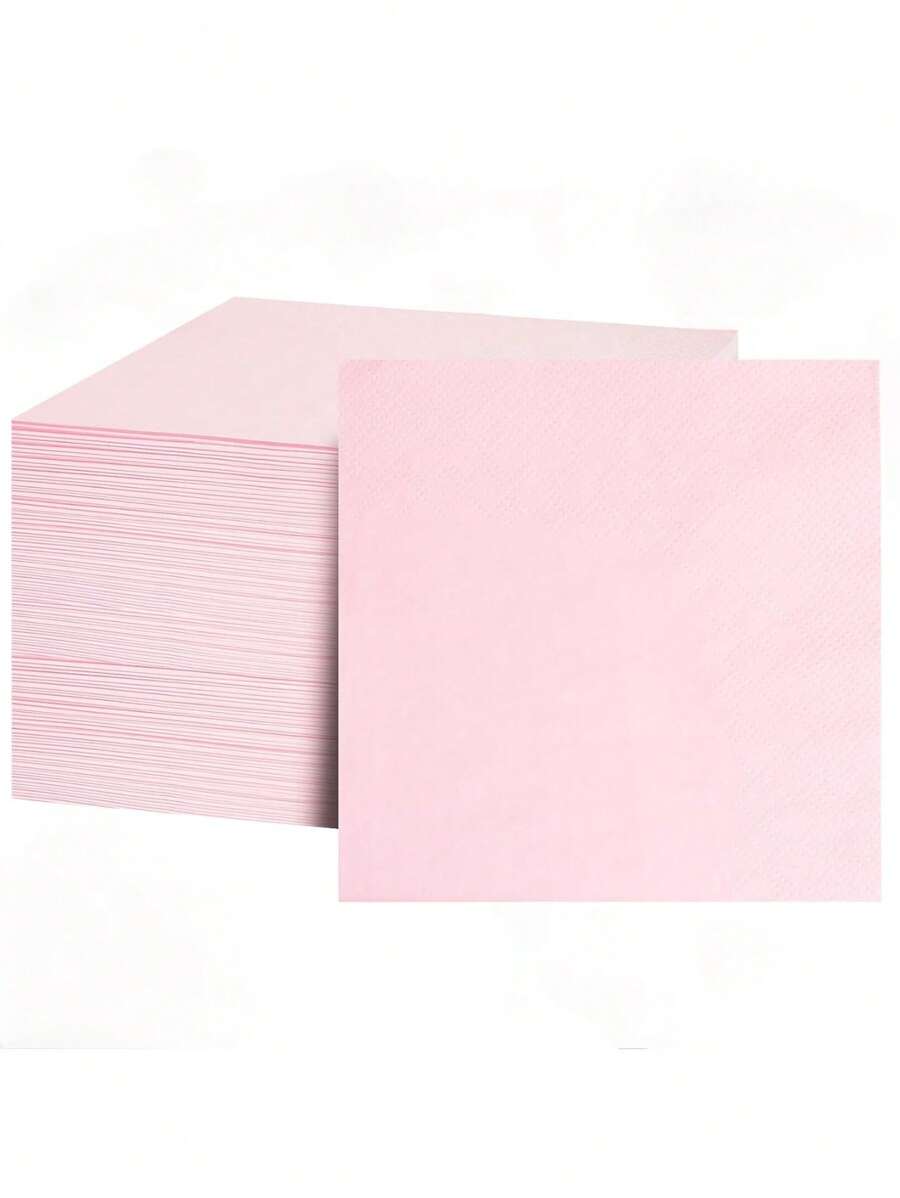 20/60/100 pezzi di tovaglioli di carta usa e getta rosa per cocktail, bevande, bar, matrimoni, compleanni, festa della mamma, festa del papà, dimensioni 5" x 5" e aperto 10" x 10"