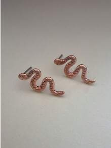 1 Pair Geometric Asymmetrical Snake Design Luxury Earrings Accessories