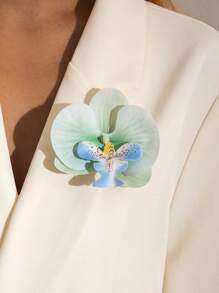 1pc/10pcs Elegant Bohemian Polyester Fabric Butterfly Orchid Color Floral Brooch, Chic & Fresh For Women, Suitable For Wedding, Beach, Party, Gift - Multicolor - View 20