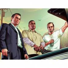 1 pièce Affiche murale avec cadre en option, Pop Art GTA 5 Vices, la capitale sainte, 5 stars, bon citoyen, trio de voyous, photo de groupe magnifique. Collection d'affiches artistiques à décorer la salle de jeu. Peinture HD cadeau de décoration