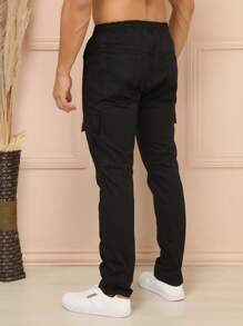Cargo Pants Skate Khaki Streetwear Retro 6 Bags Aesthetic Pinterest Tumblr Cuffless - màu đen - Xem 3