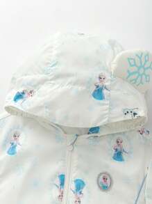 Áo hoodie chống nắng cho bé gái, thời trang mùa hè 2025 - tông màu xanh trắng - Xem 6