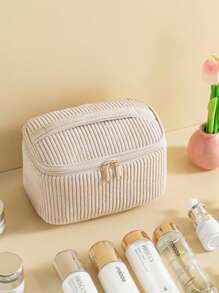 3er Set Kordsamt Make-up Taschen, bestickte Kosmetiktasche, Reise-Kulturtasche, Make-up Organizer, Reise-Kulturtasche, süße Make-up Tasche für Frauen und Mädchen, reisefreundlicher Organizer für Werkzeuge und Zubehör