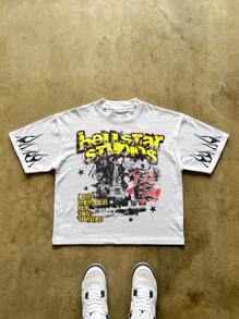 Áo thun nam tay ngắn cổ tròn rộng rãi màu trơn - trắng - Xem 1