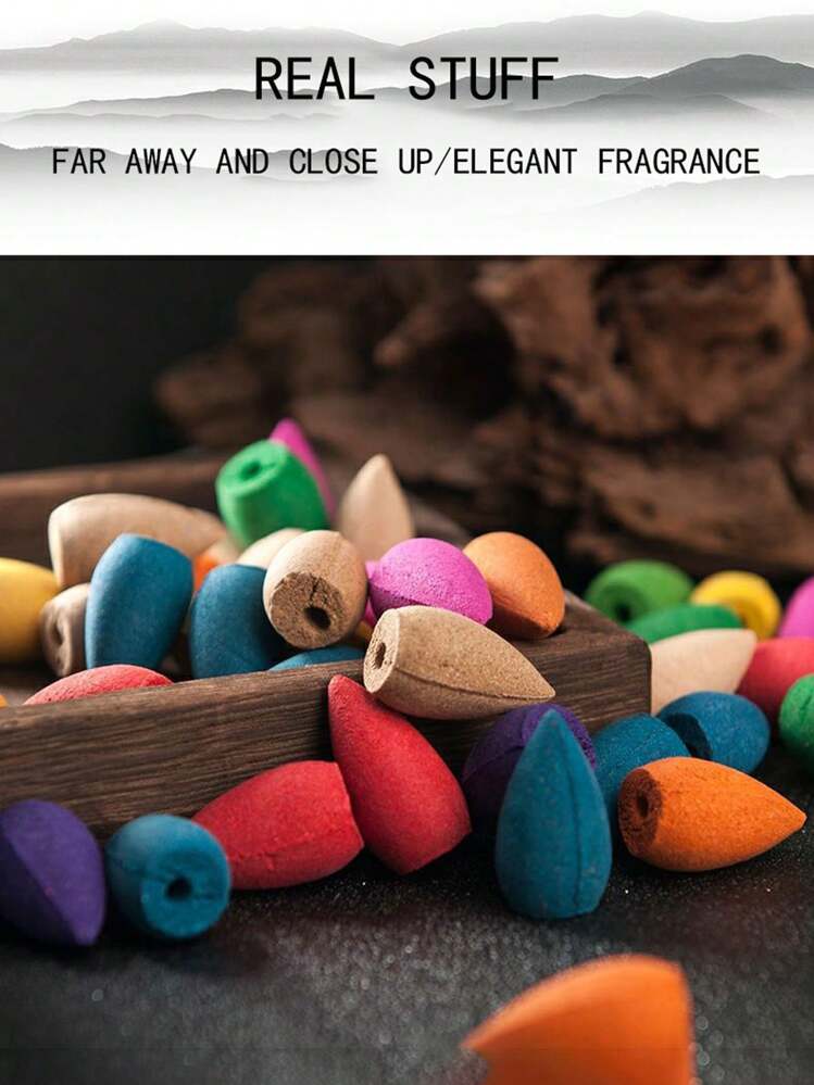100pcs Natural Reflux Fragrance Tower Fragrance Ornamental Smoke Fragrance Laoshan Sandalwood Household Tea Ceremony Club Fragrance Indoor Aromatherapy Reflux Fragrance - Multicolor - View 5