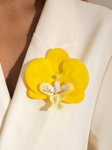 1pc/10pcs Elegant Bohemian Polyester Fabric Butterfly Orchid Color Floral Brooch, Chic & Fresh For Women, Suitable For Wedding, Beach, Party, Gift - Multicolor - View 21