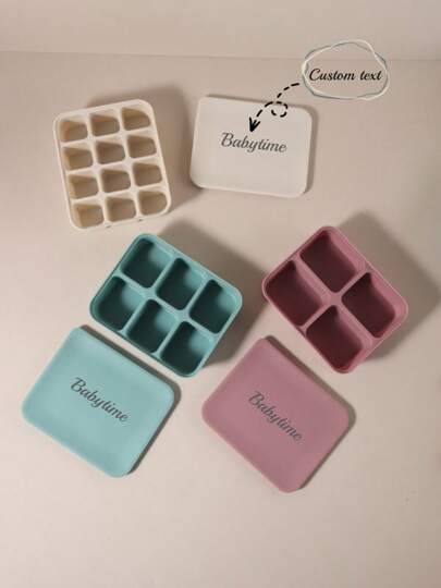 Récipient de stockage alimentaire en silicone personnalisé avec 4/6/12 compartiments, résistant à la haute température et au froid. Outil pour la préparation d'aliments pour bébé, adapté pour la purée maison de bébé, légumes, fruits, lait maternel et collations