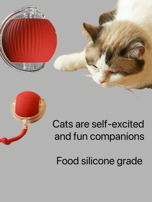 Automatic Cat Teaser Ball, Durable Chew Toy With String, Pet Jumping Ball Self-Entertainment Gadget