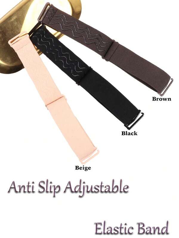 nunify 2 piezas de banda elástica ajustable para pelucas, banda extraíble para pelucas antideslizante, bandas elásticas negras con tiras de silicona para hacer pelucas sin pegamento, accesorios para la cofia de la peluca, disponible en 3 colores: negro, beige, marrón