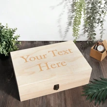 1pc/Custom Personalized Carved Wooden Souvenir Box - Wedding Memory Box, Rustic Souvenir Box, Perfect Photo & Emotional Souvenir, Graduation Season Souvenir Box, Custom Wooden Box, Send To Students, Colleagues, Lovers, Parents
