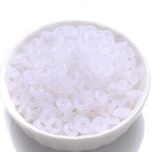 100 Peças Clipes de Silicone Brancos Encantos Espaçadores de Segurança de Silicone para Fazer Pulseiras de Encantos, Colares, Joias em 5/6/7/8/9/12 mm