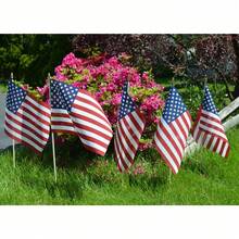 (2 Paquetes) Bandera americana impresa de polialgodon, 12" X 18" de Betsy Flags, decoración de tapiz de banner de 2 paquetes para la habitación - 2 - Ver 5