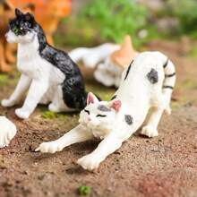 6/12 PCS Simulation Pet Cat, Kitten, Cat Statue Set, Model Toy, Children's Cognitive Education Toy, Halloween Christmas Party Decoration Ornament Gift - Multicolor - View 6