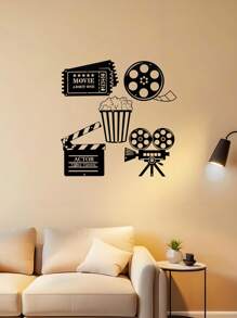 1/5 tác phẩm nghệ thuật treo tường bằng kim loại theo chủ đề phim - Trang trí rạp chiếu phim với biển hiệu vé bỏng ngô cuộn phim, trang trí rạp chiếu phim tại nhà, phòng khách, phòng ngủ, văn phòng, studio, quà tặng tiệc theo chủ đề đêm chiếu phim hoàn hảo cho những người yêu phim - Nhiều màu - Xem 7