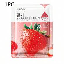 草莓面膜（1/3/5/10片装），保湿、修复晒后肌肤、提亮肤色、护肤、增强肌肤弹性、面部护理、修复熬夜后肌肤。可作为圣诞节、新年、约会或节日礼物。 - 粉色 - 查看 14
