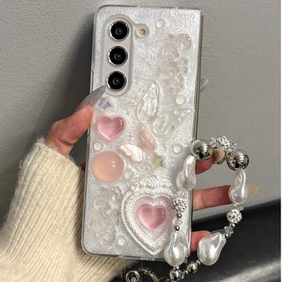 Luxury Heart  Butterfly Design Phone Case For Samsung Galaxy Z Fold5 Galaxy Z Fold7 Galaxy Z Flip7 Galaxy Z Fold6 Galaxy Z Flip7 FE Galaxy Z Fli