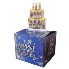 32pcs Blue Birthday Party Gift Surprise Box With Greeting Cards
