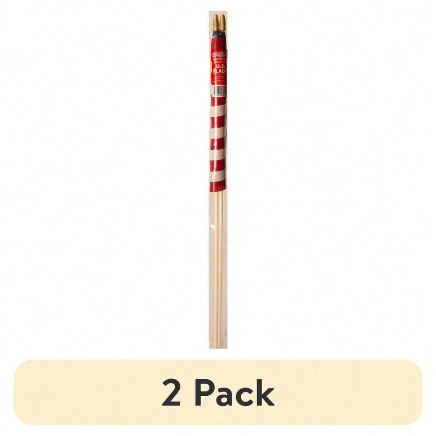 (2 Paquetes) Bandera americana impresa de polialgodon, 12" X 18" de Betsy Flags, decoración de tapiz de banner de 2 paquetes para la habitación - 2 - Ver 1