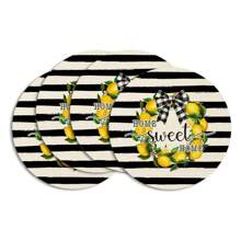 4pcs/6pcs/8pcs/Set Yellow Lemon Theme Placemats, 14 Inch Round Spring/Summer Holiday Table Mats Suitable For Party, Kitchen, Dining Room Decor