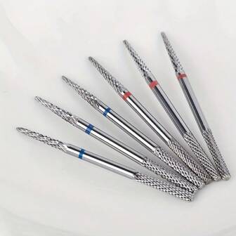 2PCS Tungsten Carbide Multifunction Under Nail Drill Bit Double Ends Sharp Nail Gel Cuticle Remover For Nail Preparation Manicure Pedicure