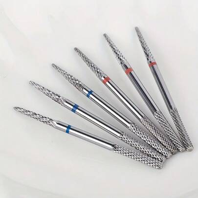 2PCS Tungsten Carbide Multifunction Under Nail Drill Bit Double Ends Sharp Nail Gel Cuticle Remover For Nail Preparation Manicure Pedicure