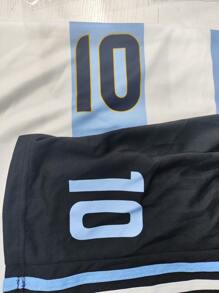 ODMYONO Tween Boy 2024-2025 Argentina-Inspired Football Kit For Ages 8-12) - Number 10 Jersey And Shorts Set, Home Design Style - White - View 6