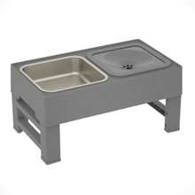 1pc Stainless Steel Foldable Pet Food Bowl, Black, Dog/Cat Water Feeder Dish