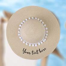 [Customized] 1 Piece Customized Embroidered Wide Brim Sun Hat, Summer Travel Wear Sun Protection - Multicolor - View 12