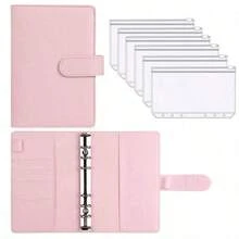 1 Set A6 Makronen kariertes Marmormuster Ordner mit 6 Reißverschlusstaschen, Sparplan, 14-tägiger Sparplan, 10.000 Euro Sparplan, Sparprogramm