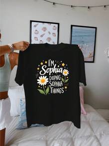 I M Sophia DOING Sophia THINGS Pure Cotton Women's Fashion T-Shirt