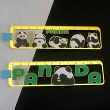 1 pieza Regla marcapáginas de panda, recuerdo cultural y creativo de dibujos animados lindos con estilo chino (estilo aleatorio), vuelta al colegio - Multicolor - Ver 2
