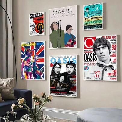 1pc /3PCSWall Art Poster Frameless/Framed Pop Oasis Band Poster Printing Family Living Room Bedroom Entrance Bar Restaurant Cafe Art Painting Decorative Hanging Painting