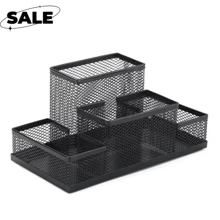 PORTA CANETA PORTA OBJETO ORGANIZADOR PARA MESA DE METAL ARAMADO - Preto - Visão 7