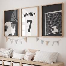 Bộ 3 tranh canvas in số và tên cầu thủ bóng đá cá nhân hóa, tranh nghệ thuật treo tường in tên cầu thủ bóng đá theo yêu cầu cho trang trí nhà cửa, tranh canvas in tên cầu thủ bóng đá hoạt hình màu nước làm quà tặng cho phòng khách, phòng ngủ, phòng bếp, phòng bé trai, quà tặng và trang trí nhà cửa, quà tặng không khung trang trí phòng học, đồ dùng học tập - Nhiều màu - Xem 8