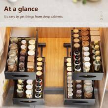 Unterspüle Organizer, 2-stufiges ausziehbares Aufbewahrungsregal mit Netzschubladen, Mehrzweck-Schiebeschrankkorborganisator für Küche, Bad, Speisekammer, Büroschrank