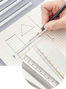 15cm Transparent Plastic Triangle Ruler, Student Stationery Supplies Triangle Scale Ruler, Available In Multiple Colors,School Supplies,Back To School