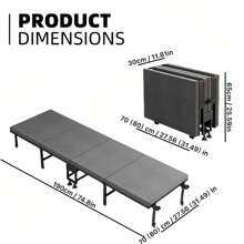 Pat pliabil rezistent de 75 inch, cadru din fier îngroșat, pat pliabil portabil cu rotile care se încuie, potrivit pentru pui de somn la birou, însoțitor de spital, acasă, stil minimalist
