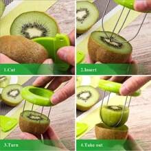 2-In-1 Stainless Steel Kiwi Peeler And Cutter, Easy To Grip. This Outdoor Portable Stainless Steel Green Peeler Is A Multifunctional Fruit Peeler And De Nucleating Tool That Is Easy To Carry. Very Suitable For Outdoor Picnics Or Camping