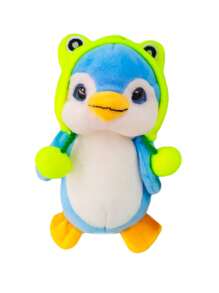 Peluches de pingüinos grises con diferentes trajes muñecos creativos y decorativos juguetes infantiles suaves colección animalitos acuáticos accesorios para regalo - Azul Marino - Ver 1