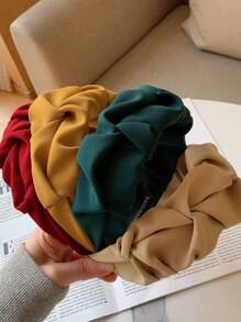 topshiny 1pc Women Pleated Solid Color Headband, Retro Vintage Fashion Hair Accessories,Hairband,Hair Hoop Headbands Head Accessories - Multicolor - View 4